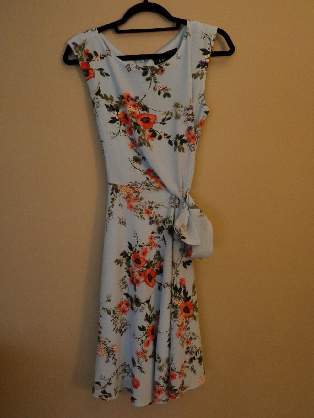 Chelsea Rose Floral Sleeveless Tie-Waist Dress